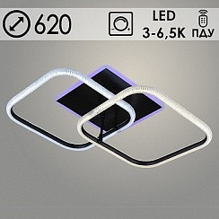 фото Люстра YH534/2 BK черный LED 2х22W 3000K+6500K+1х18W 1000 MCD ПДУ диммер d620