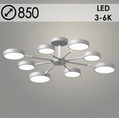 фото Люстра XI3224/8 GRAY+CR серый/хром 120W LED 3000-6000K d850 h180, HN22