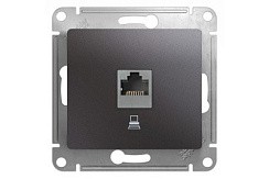 Фото Розетка компьютерная 1-м Glossa RJ45 кат.5E механизм графит SE GSL001381K