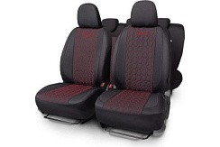 Фото Авточехлы VERONA 3D крой(15 предметов) черный/красный VER1505 BK/RD