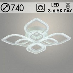 фото Люстра LI08407/4+4B PR WT белый 142W LED 3000-6500K d740 ПДУ(ИК) диммер, HN22