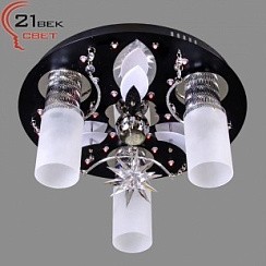 фото Люстра 10257/3+1BK RBP LED подсветка, 3 лампы, Пульт, Ø40 см, E27, 3х40W, РАСПРОДАЖА