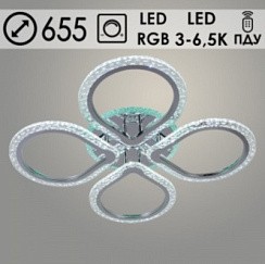 фото Люстра LI08422/4A PR CR хром 88W+7W LED RGB 3000-6500K d655 ПДУ(ИК) диммер, HN22