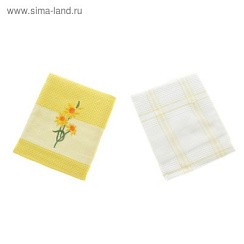 фото Полотенце кухонное Ninelle Цветы, вафельное, клетка 45*70см, KTS-12-F, хл.100%   516176