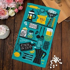фото Полотенце "Счастье естьl" 35х60 см, 100%  хлопок, Доляна