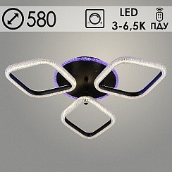 фото Люстра YH524/3 BK черный LED 3х11W 3000K+6500K+1х12W 1000 MCD ПДУ диммер d580