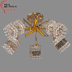 фото Люстра 7094/5MIX, 5 ламп, Золото/хрусталь, E27, 5х40W АКЦИЯ!!!