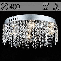 фото Люстра S2359/4+4 CH хром/хрусталь 988032031 4х60W E27+4х3W LED ПДУ d400 h150, QH23