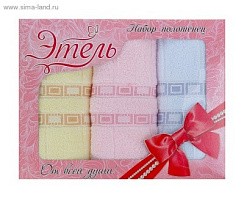 фото Набор полотенец"Этель" 3 шт Джаз 34*76 см, 100% хлопок