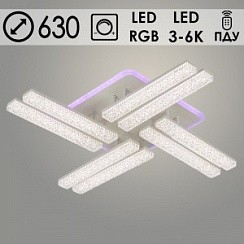 фото Люстра 3446/8C WT белый 160W+26W LED RGB 3000-6000K ПДУ диммер d630 h90, SSH23