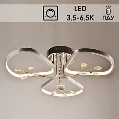 фото Люстра 7353/3 хром/хрусталь LED 2x45W 3500+6500K ПДУ, Диммер, d570 KLD19, Ветки, АКЦИЯ!!!