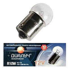 Фото Автолампа R10W 12V 10W BA15s Диалуч зад. габарит